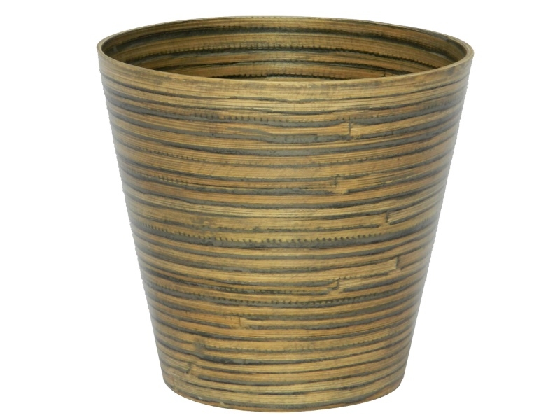 Refined Bamboo Trash Bin with Antique Black Finish - Eco-Friendly Waste Solution